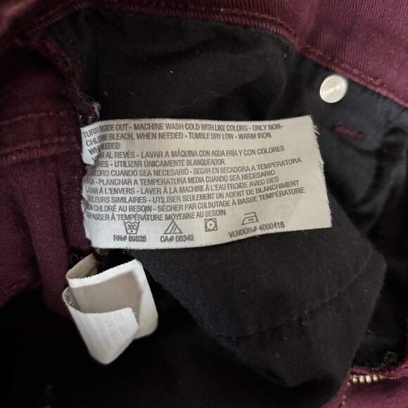 Gloria Vanderbilt Amanda Straight Leg Jeans Burgundy Womens 10 Short Normcore - Picture 14 of 16